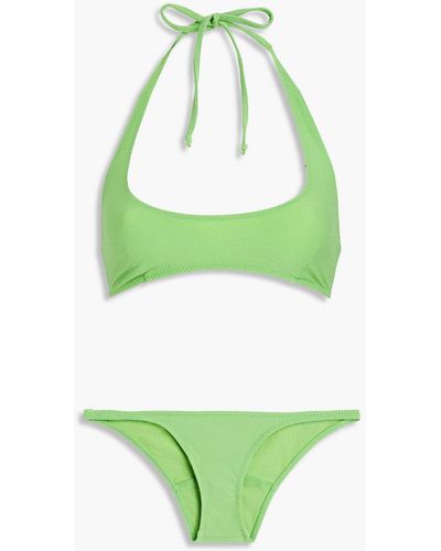 Lisa Marie Fernandez Stretch-crepe Bikini - Green