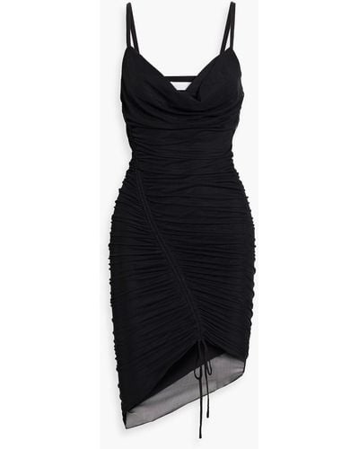 Jonathan Simkhai Cutout Ruched Stretch-mesh Mini Dress - Black