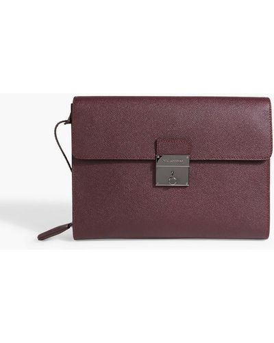Dolce & Gabbana Pebbled-leather Tablet Case - Purple