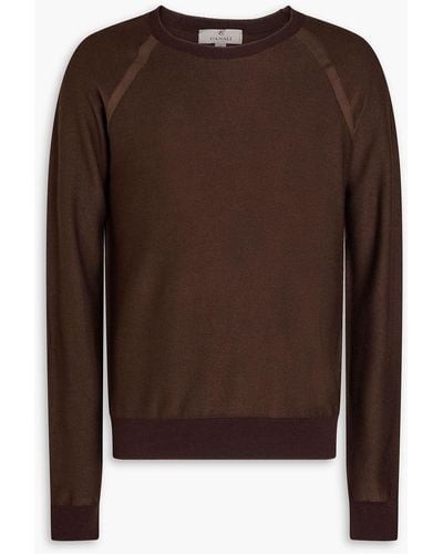Canali Silk And Wool-blend Sweater - Brown