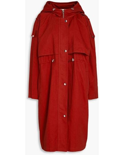 Ba&sh Ted Cotton-twill Hooded Trench Coat - Red