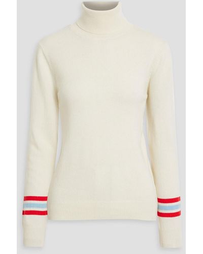 Chinti & Parker Striped Wool And Cashmere-blend Turtleneck Jumper - White