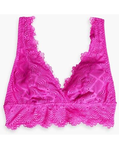 Cosabella Allure Stretch-lace Bralette - Pink