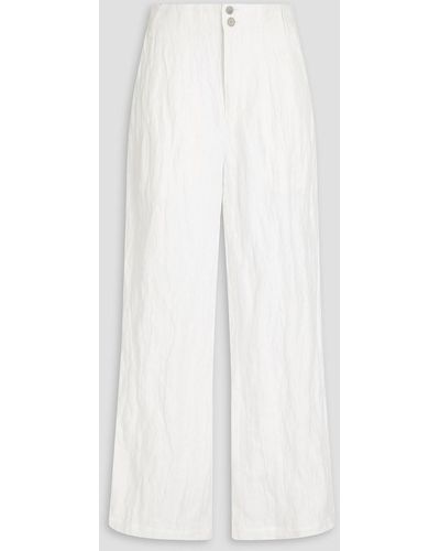 Gentry Portofino Cotton-blend Twill Tapered Trousers - White