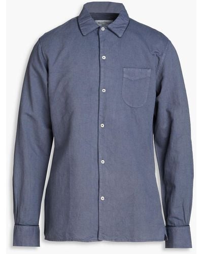 Officine Generale Cotton And Linen-blend Shirt - Blue