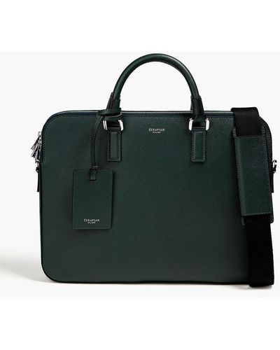 Serapian Evolution Textured-leather Briefcase - Black