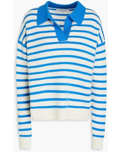 Chinti & Parker Striped Wool And Cashmere-blend Jumper - Blue