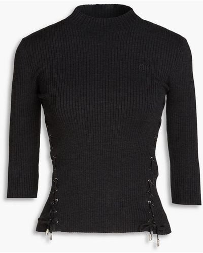 Maje Ribbed-knit Sweater - Black