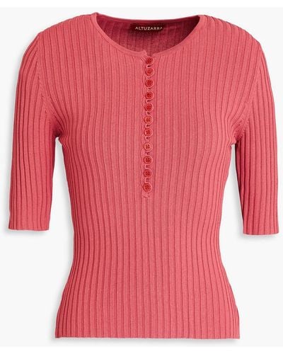 Altuzarra Ribbed-knit Top - Red