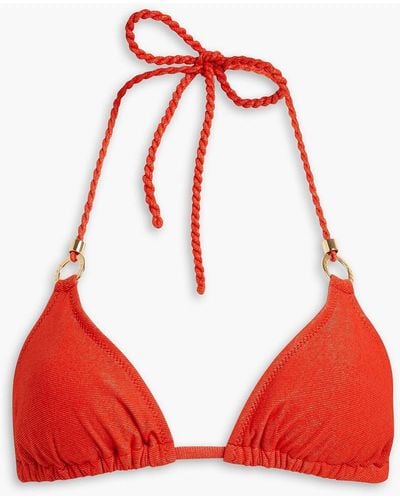Heidi Klein Ring-embellished Triangle Bikini Top - Red
