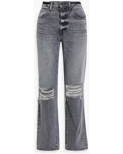 SLVRLAKE Denim London hoch sitzende jeans mit geradem bein in distressed-optik - Grau