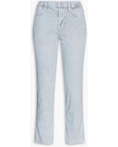 FRAME Le High Striped Low-rise Straight-leg Jeans - Blue