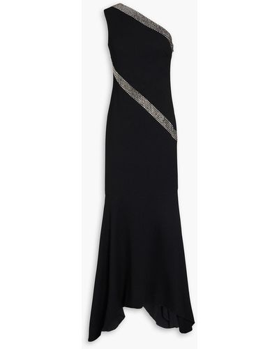Stella McCartney One-shoulder Crystal-embellished Crepe Maxi Dress - Black