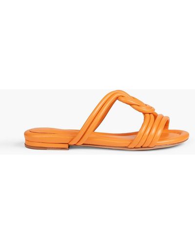 Alexandre Birman Vicky Knotted Leather Sandals - Orange