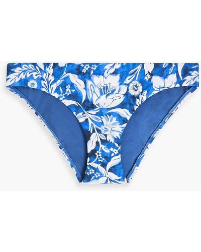 Seafolly Marina Floral-print Low-rise Bikini Briefs - Blue
