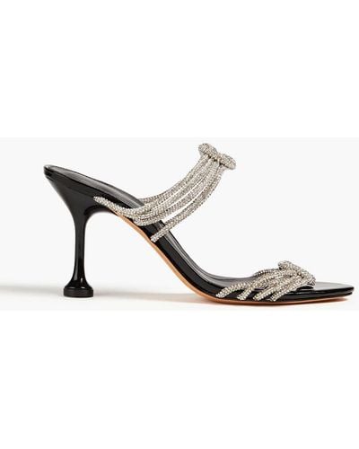 Alexandre Birman Vicky Crystal-embellished Leather Sandals - Metallic