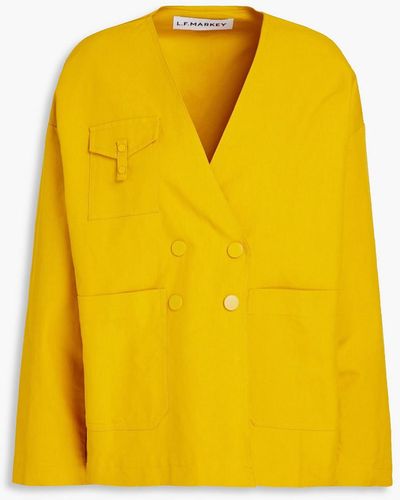 L.F.Markey Valentin Double-breasted Cotton Jacket - Yellow