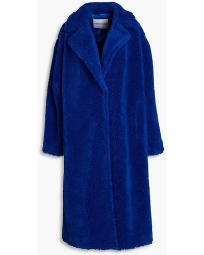 Stand Studio Maria Oversized Faux Shearling Coat - Blue