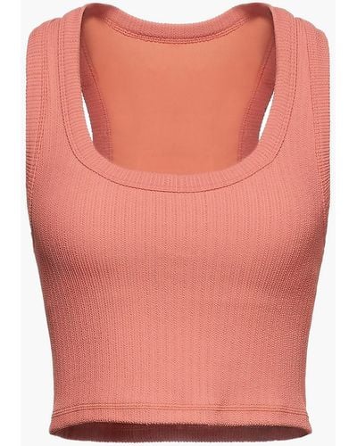 The Upside Leandra Cropped Stretch-jacquard Top - Pink