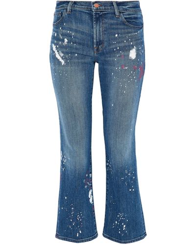 J Brand Selena Mid-rise Cropped Bootcut Jeans - Blue