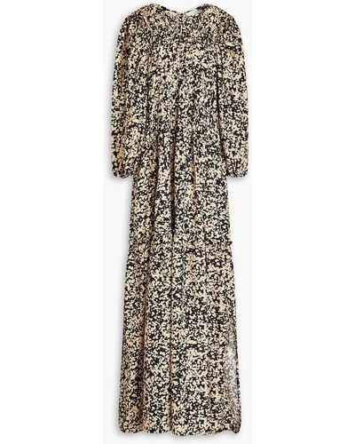 Mother Of Pearl Misha Ruched Printed Tm Lyocell-crepe Maxi Dress - Multicolour