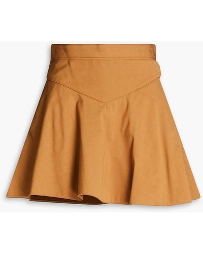RED Valentino Buckled Twill Mini Skirt - Natural