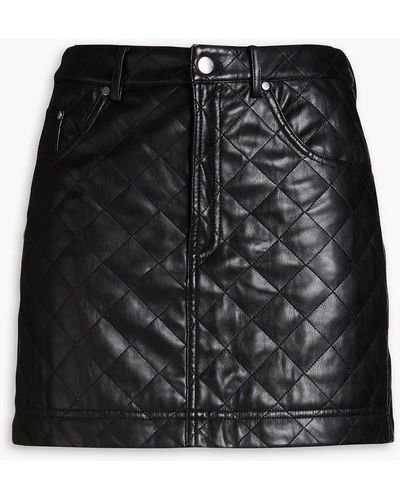 Cami NYC Macy Quilted Faux Leather Mini Skirt - Black
