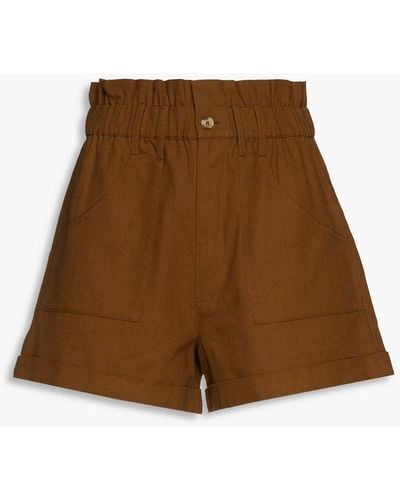 Ba&sh Luce Gathered Cotton Shorts - Natural