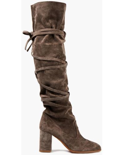 Zimmermann Lace-up Suede Over-the-knee Boots - Brown