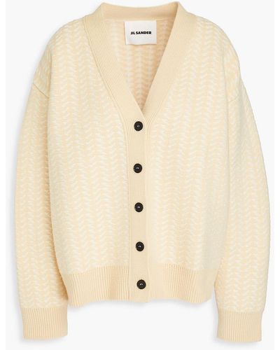 Jil Sander Wool-jacquard Cardigan - Natural