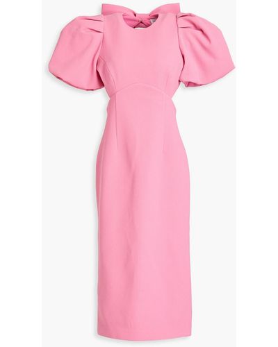 Rebecca Vallance Ally Bow-embellished Cutout Crepe Midi Dress - Pink