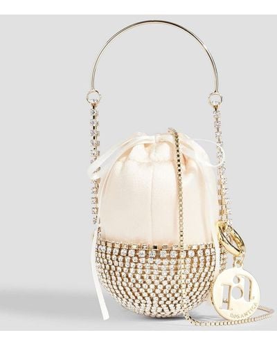 Rosantica Baby Gizlahn Crystal-embellished Satin Bucket Bag - White