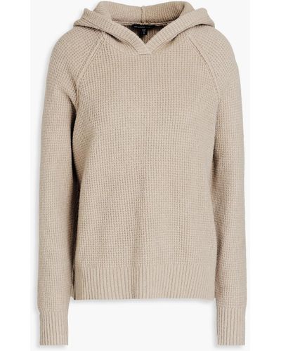 James Perse Waffle-knit Cotton-blend Hoodie - Natural