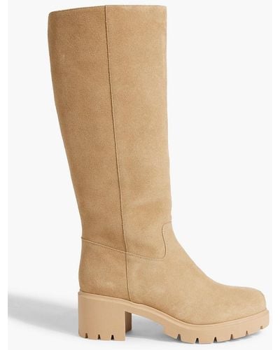 FRAME Le Scout Suede Knee Boots - White