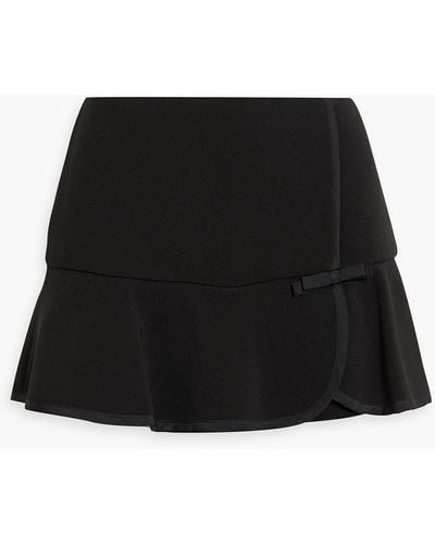 RED Valentino Skirt-effect Fluted Crepe Shorts - Black