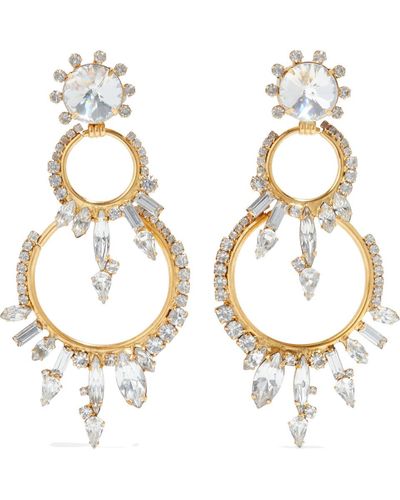Elizabeth Cole 24-karat Gold-plated Swarovski Crystal Earrings - Metallic