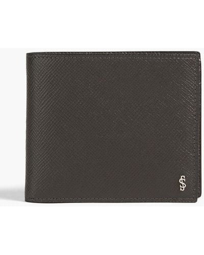 Serapian Textured-leather Wallet - Grey