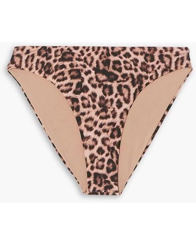 Beach Riot Chelsea Leopard-print High-rise Bikini Briefs - White