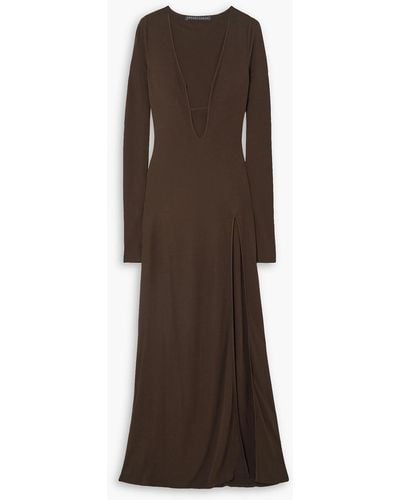 Zeynep Arcay Cutout Jersey Maxi Dress - Brown