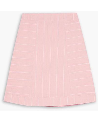 SINDISO KHUMALO Deidre Striped Cotton Oxford Mini Skirt - Pink