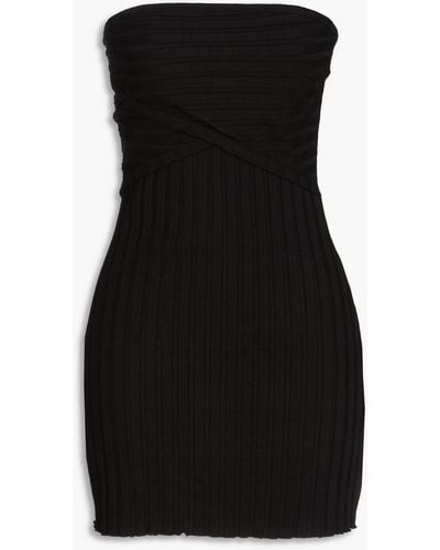 Simon Miller Boshi Strapless Ribbed Jersey Mini Dress - Black