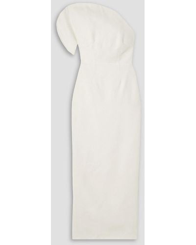 Roland Mouret One-shoulder Wool And Silk-blend Gown - White