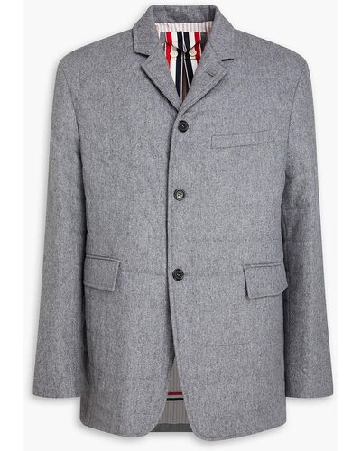 Thom Browne Brushed Twill Coat - Grey