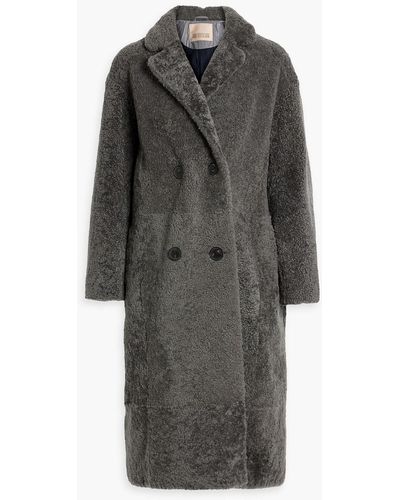 Karl Donoghue Double-breasted Shearling Coat - Gray