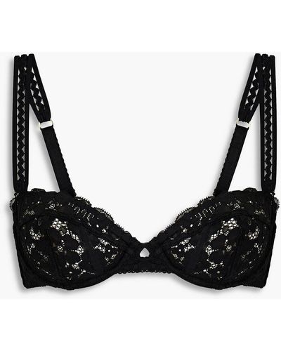 Stella McCartney Lace Underwired Balconette Bra - Black