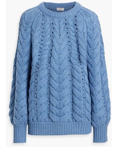 Brunello Cucinelli Cable-knit Cashmere Sweater - Blue