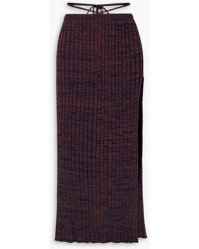 Christopher Esber Space-dyed Ribbed-knit Midi Skirt - Purple