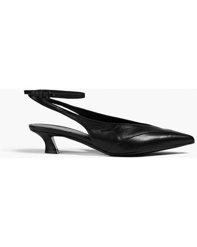 Emporio Armani Leather Court Shoes - Black