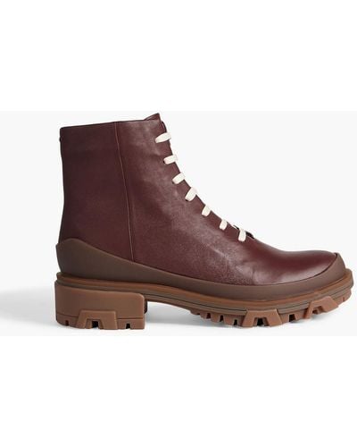 Rag & Bone Shiloh Rubber-trimmed Leather Ankle Boots - Brown