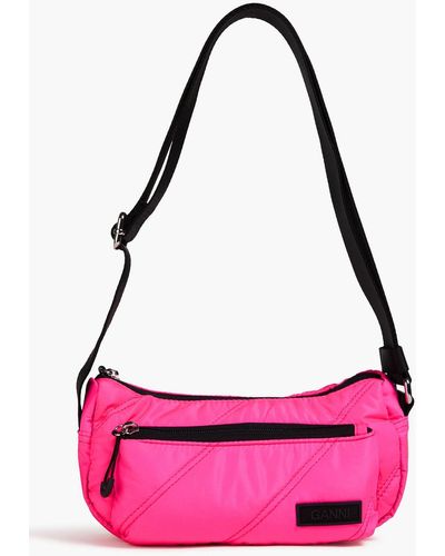 Ganni Quilted Shell Shoulder Bag - Pink